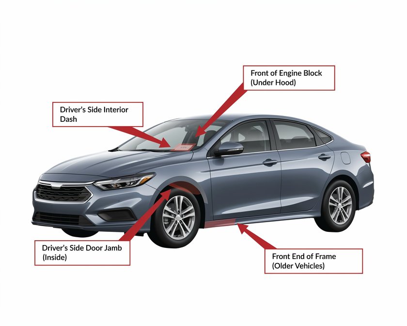 Where to find your VIN on a vehicle